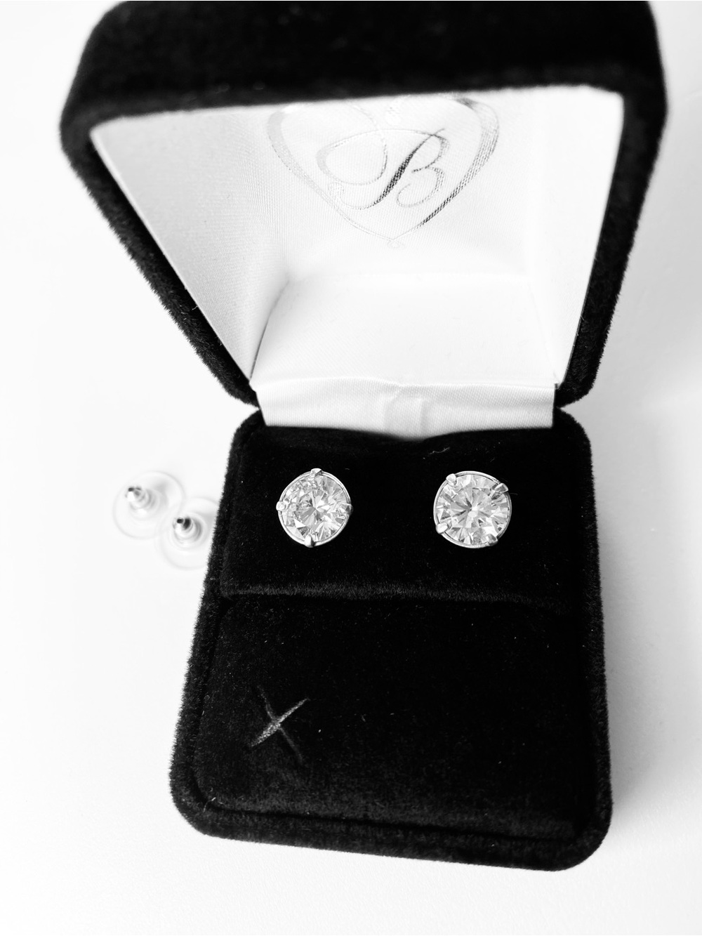 Brighton Brilliance Crystal Clear 8mm Stud Earrings Style JE154B New in Gift Box